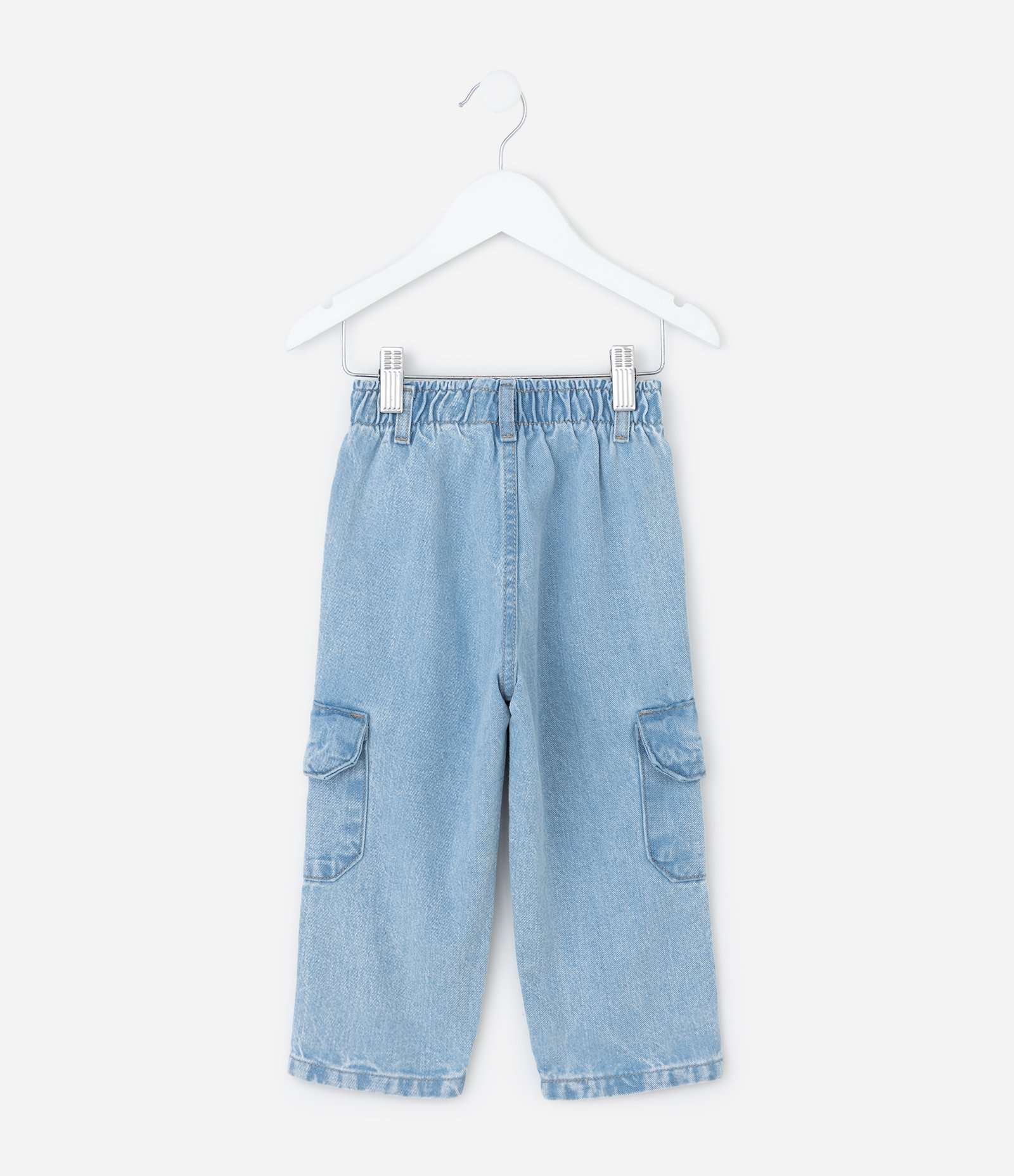Calça Infantil em Jeans com Bolsos Cargo – Tam 1 a 5/6 Anos Azul 2