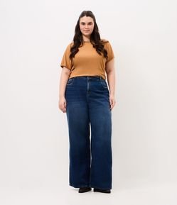 Calça Wide Leg em Jeans Curve & Plus Size