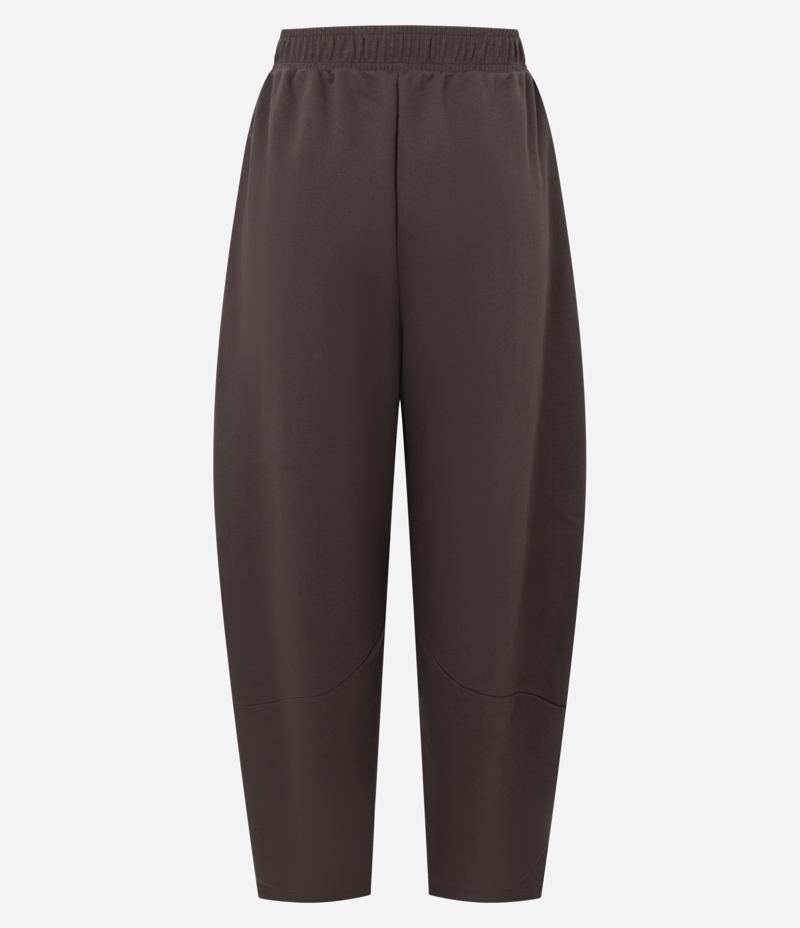 Calça Feminina Moletom Barrel com Detalhe de Renda Marrom 3