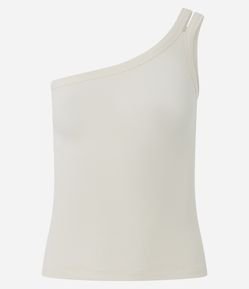 Blusa em Ribana com Um Ombro Só e Alça Dupla