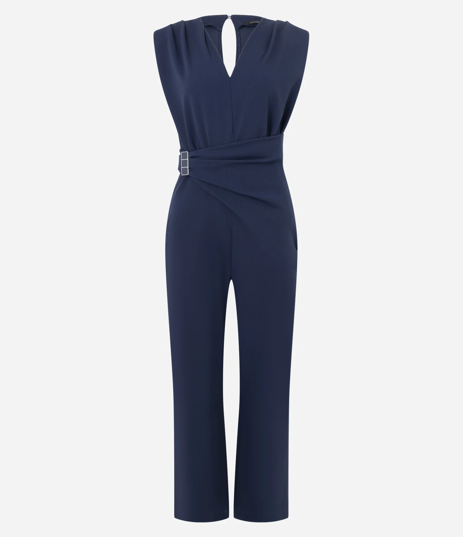 Macaquinho com Aviamento e Transpassado na Cintura Azul 5