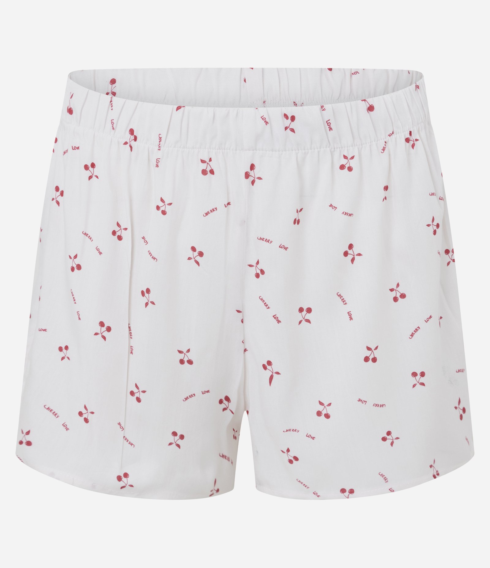 Pijama Curto em Viscose com Estampa de Cerejas Branco/Vermelho 8