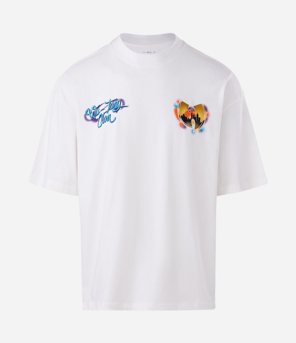 Camiseta Oversized em Algodão com Estampa Wu Tang Clan Branco