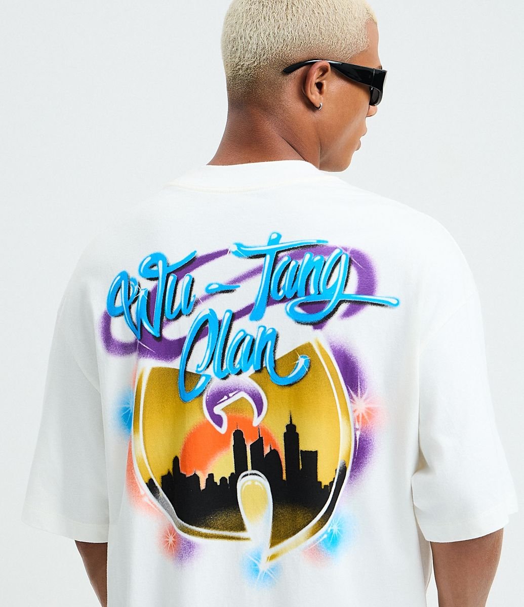 Camiseta Oversized em Algodão com Estampa Wu Tang Clan Branco