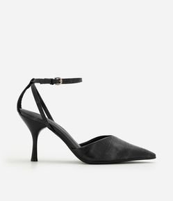 Sapato Slingback em PU com Recorte em V