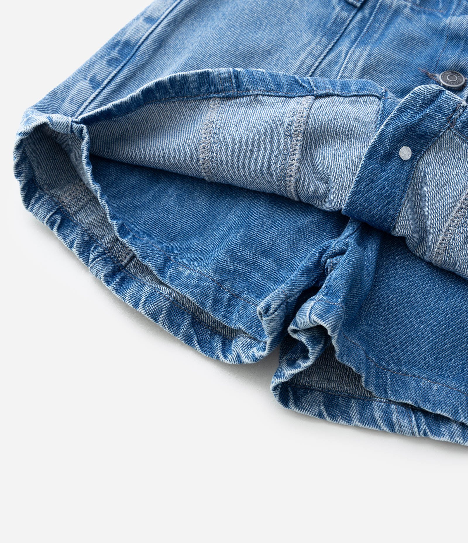 Short Saia Infantil em Jeans com Botões Frontais – Tam 7 a 16 Anos Azul 6