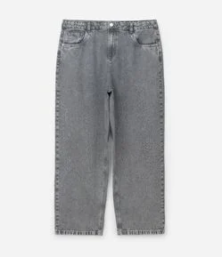 Calça Jeans Reta Cinza com Brilhos Curve & Plus Size