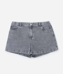 Short Jeans Cinza com Brilhos Curve & Plus Size