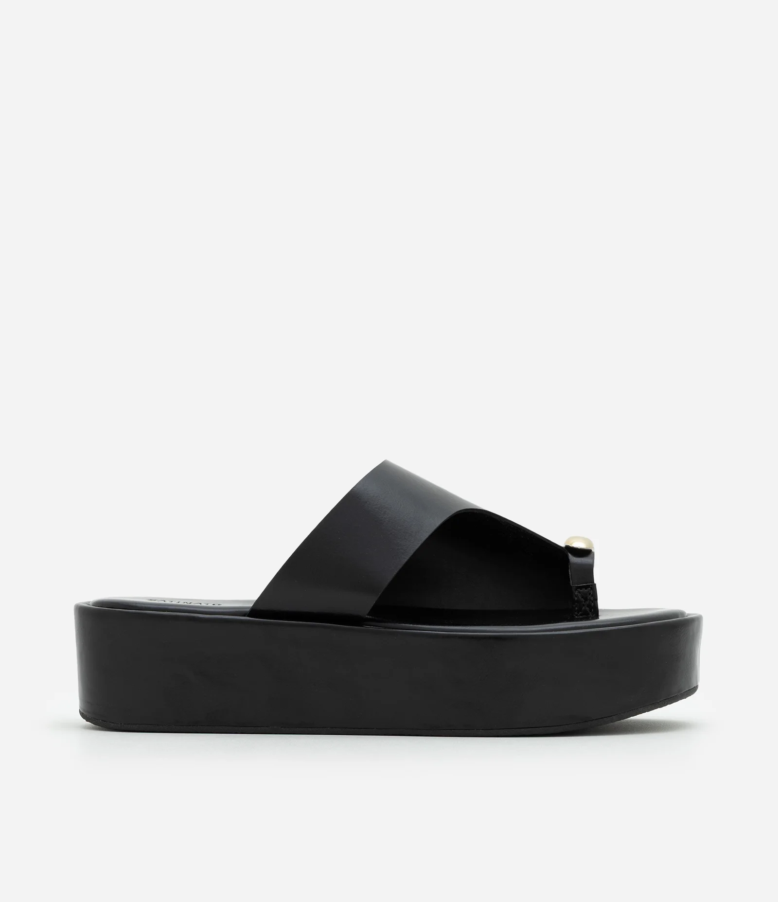 Sandália Flatform em PU com Dedeira Preto 1