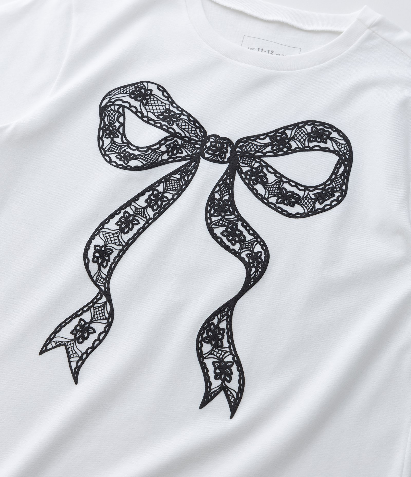 Camiseta Infantil com Estampa de Laço – Tam 5 a 14 Anos Branco 5