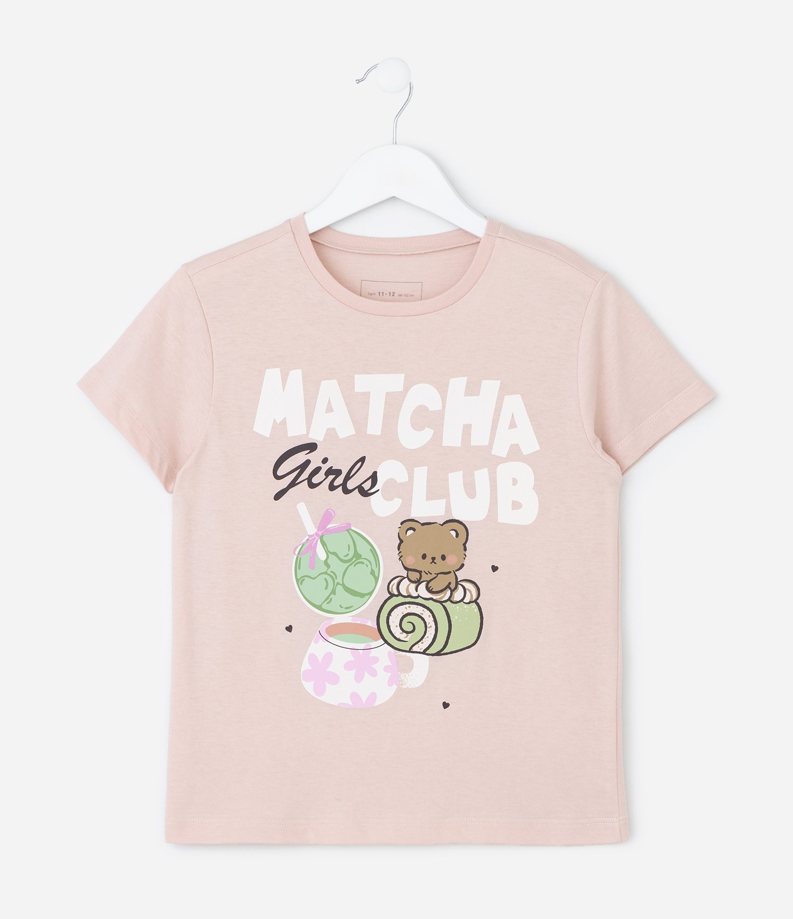 Camiseta Infantil Slim com Estampa Matcha – Tam 5 a 14 Anos Rosa Claro 1