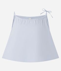 Blusa Curta Evasê com Decote Reto e Amarração