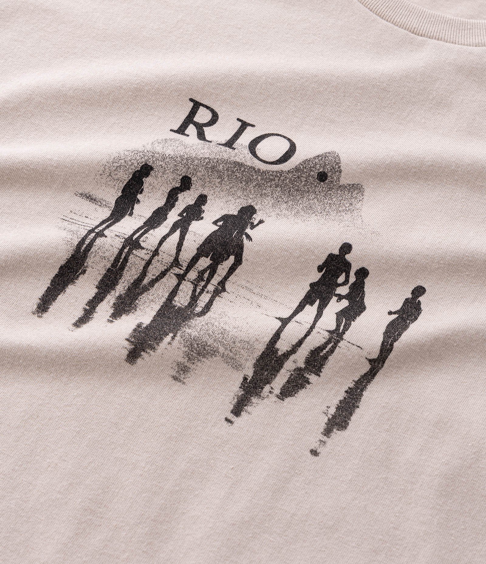 Camiseta Manga Curta em Algodão com Estampa Rio Bege 7
