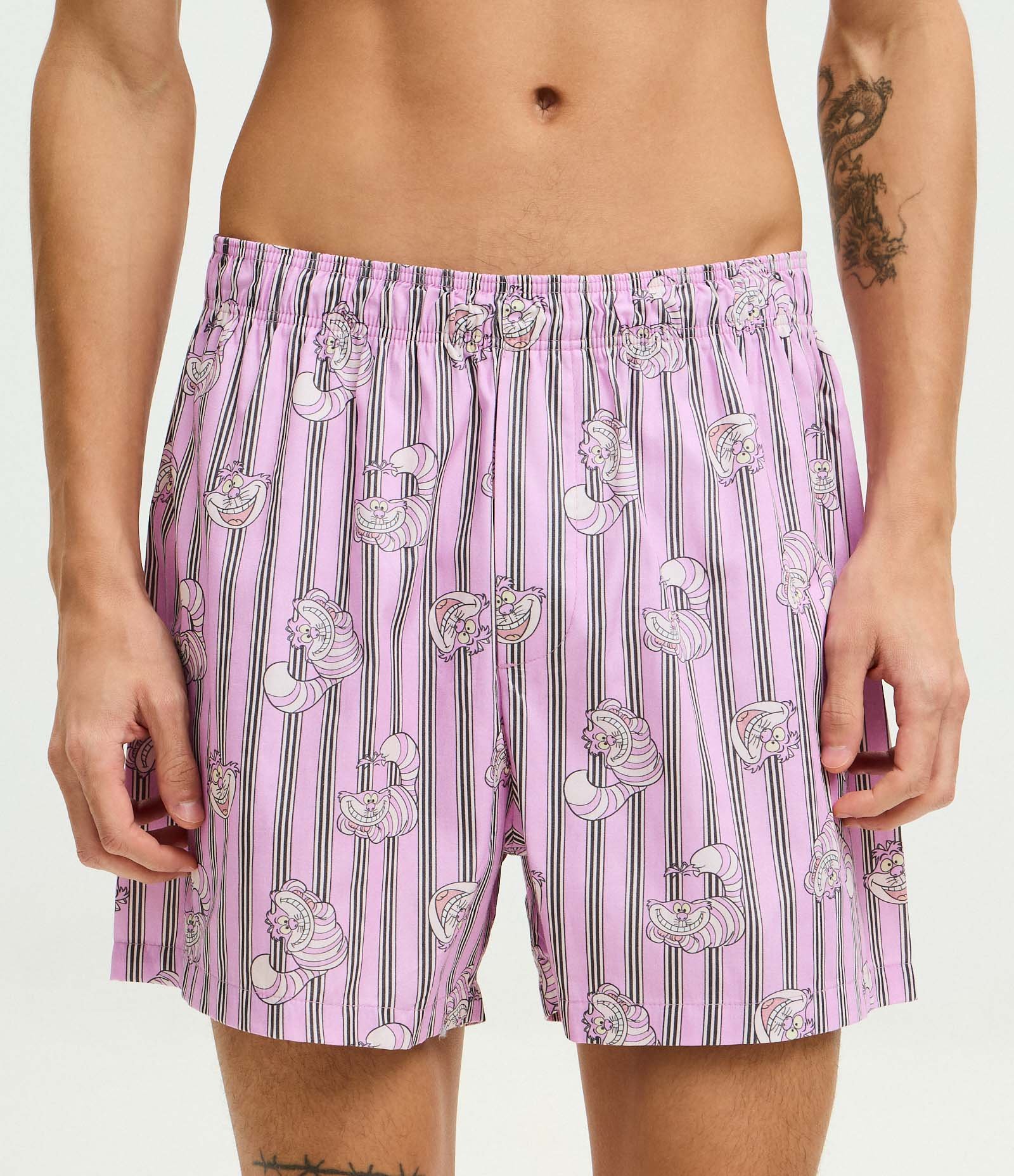 Cueca Samba-Canção em Algodão com Estampa Gato de Cheshire Rosa 2