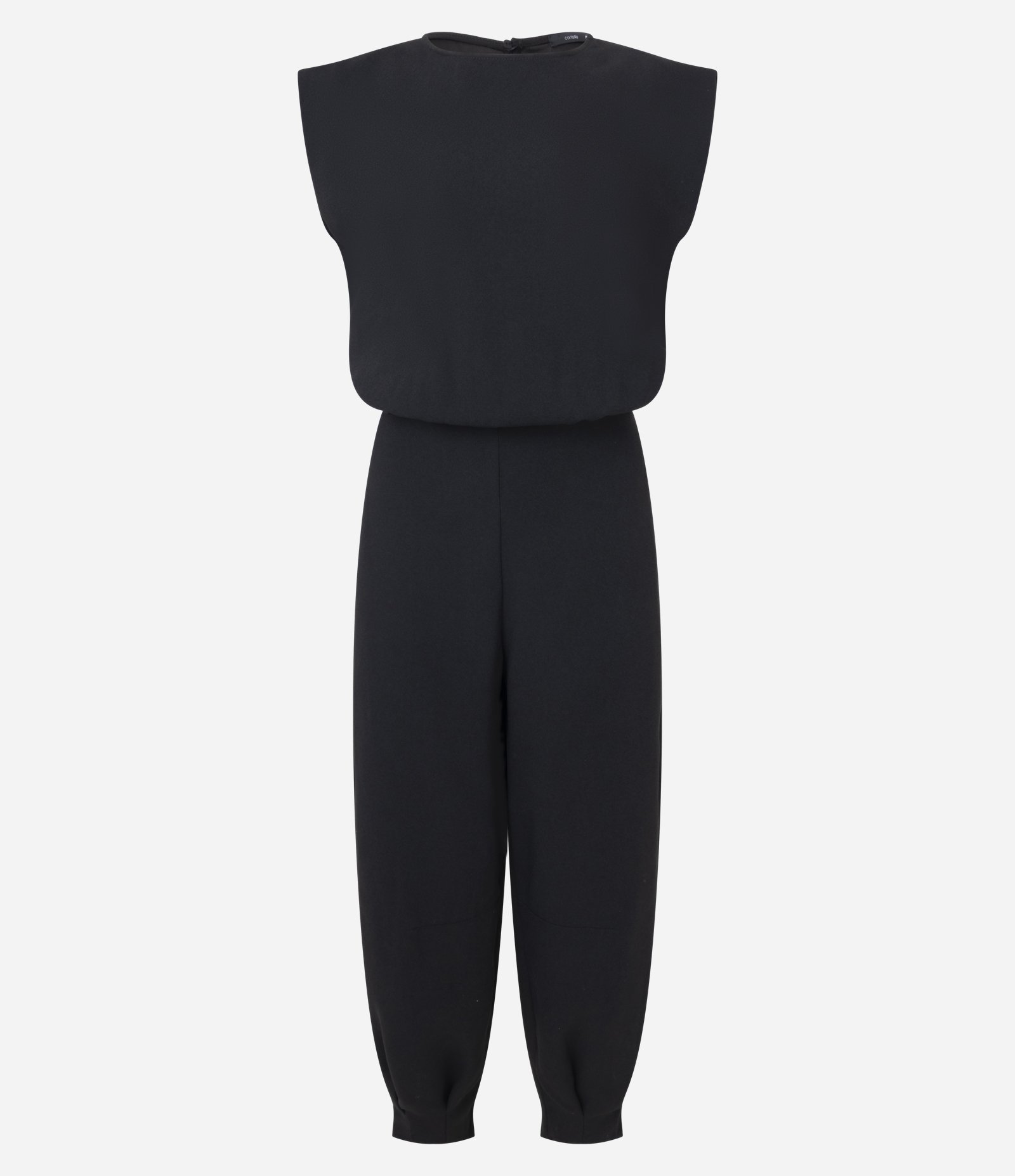 Macacão em Crepe com Ombreiras Preto 1