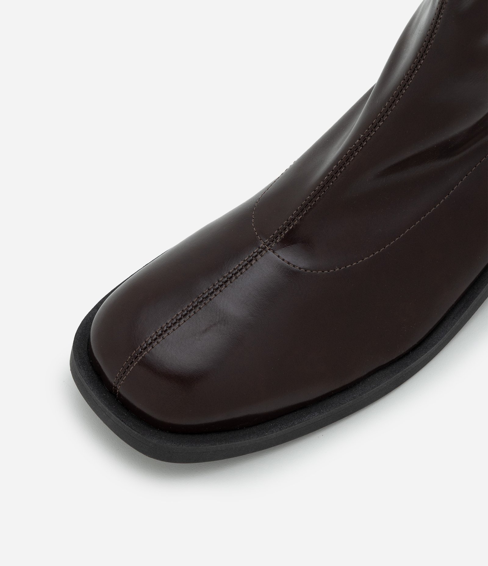 Bota Sock Boots em PU com Salto Bloco Marrom 3