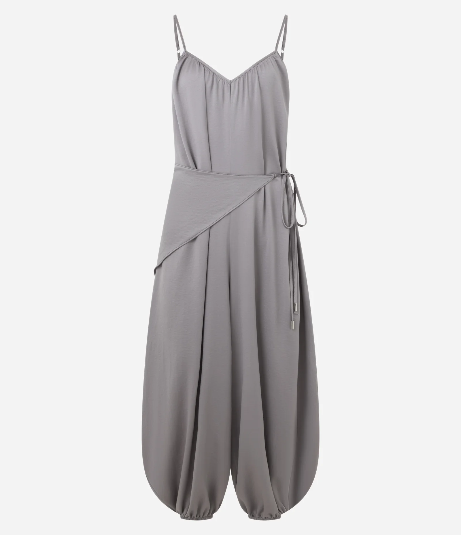 Macacão Aladim com Lenço na Cintura Cinza 5