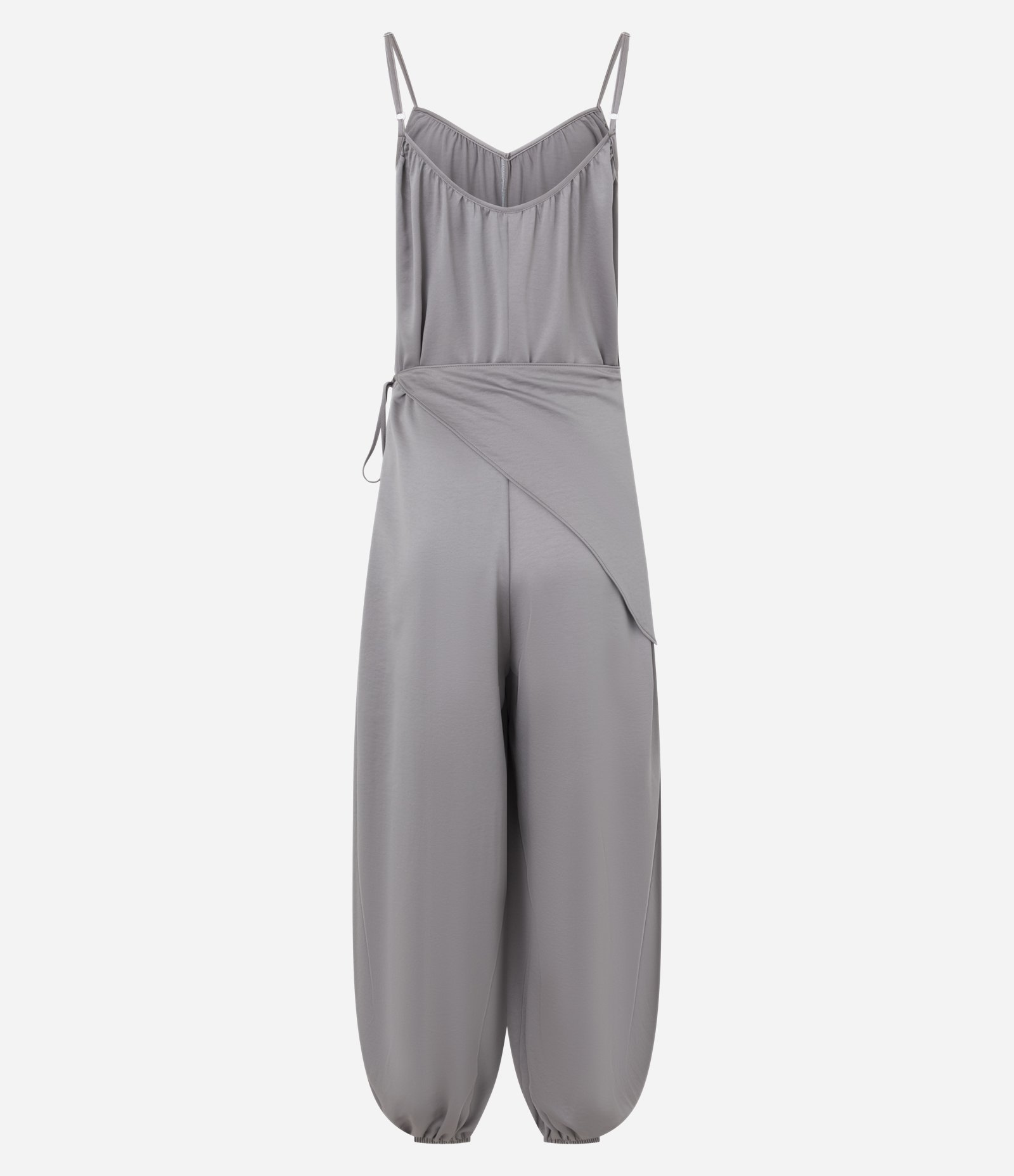 Macacão Aladim com Lenço na Cintura Cinza 6