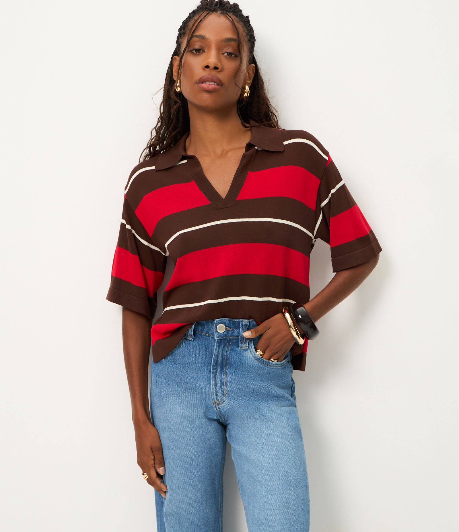 Calça Reta Comfort em Jeans com Cintura Alta e Barra Virada Azul Médio 2