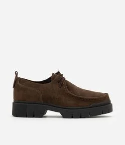 Sapato Moc Toe em Couro com Sola Tratorada
