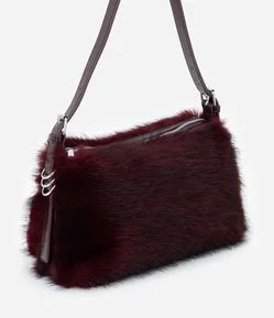 Bolsa Média com Textura de Pelo