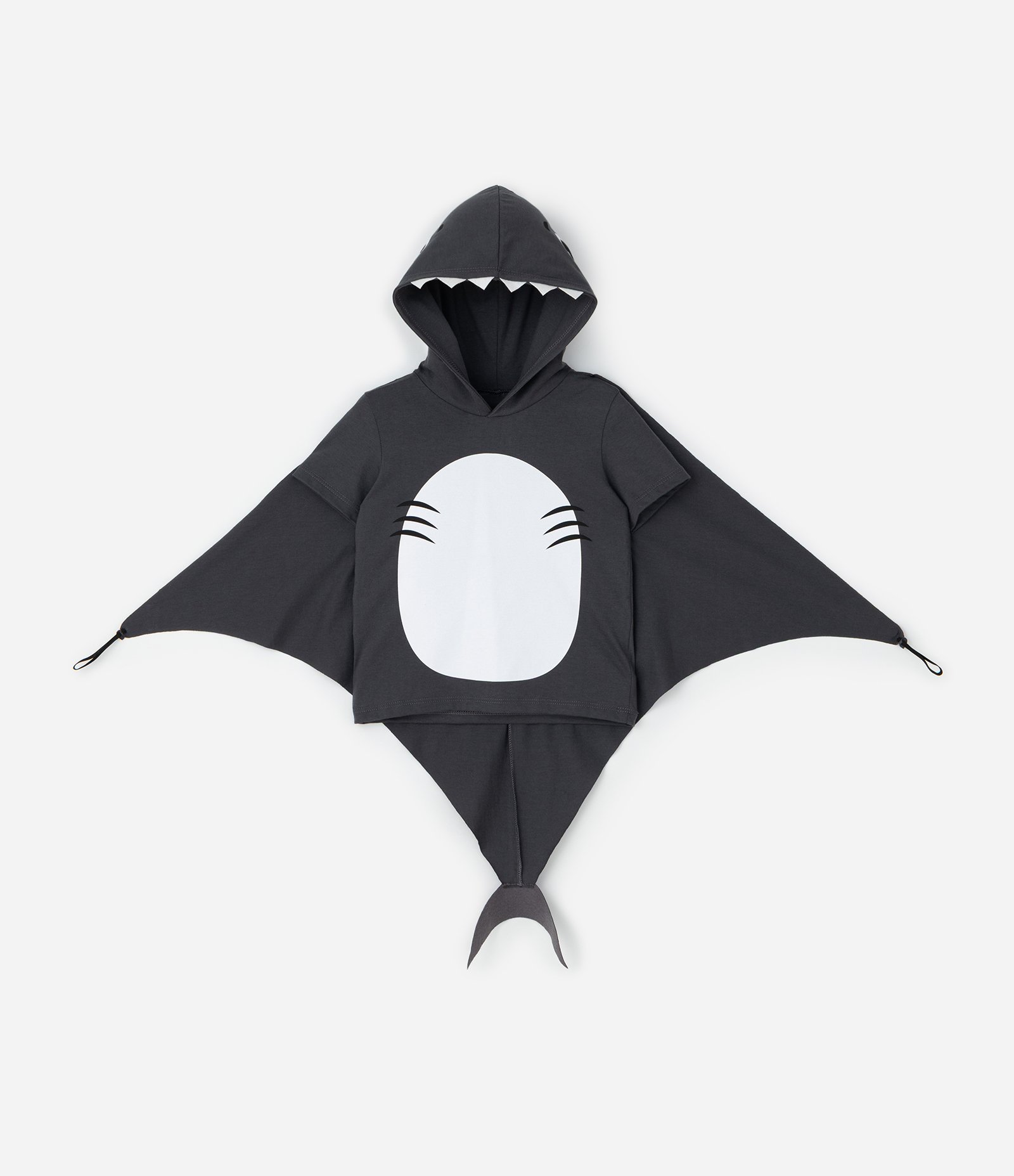 Camiseta Infantil com Estampa e Detalhes Aplicado de Tubarão – Tam 1 a 6 Anos Cinza Chumbo 1