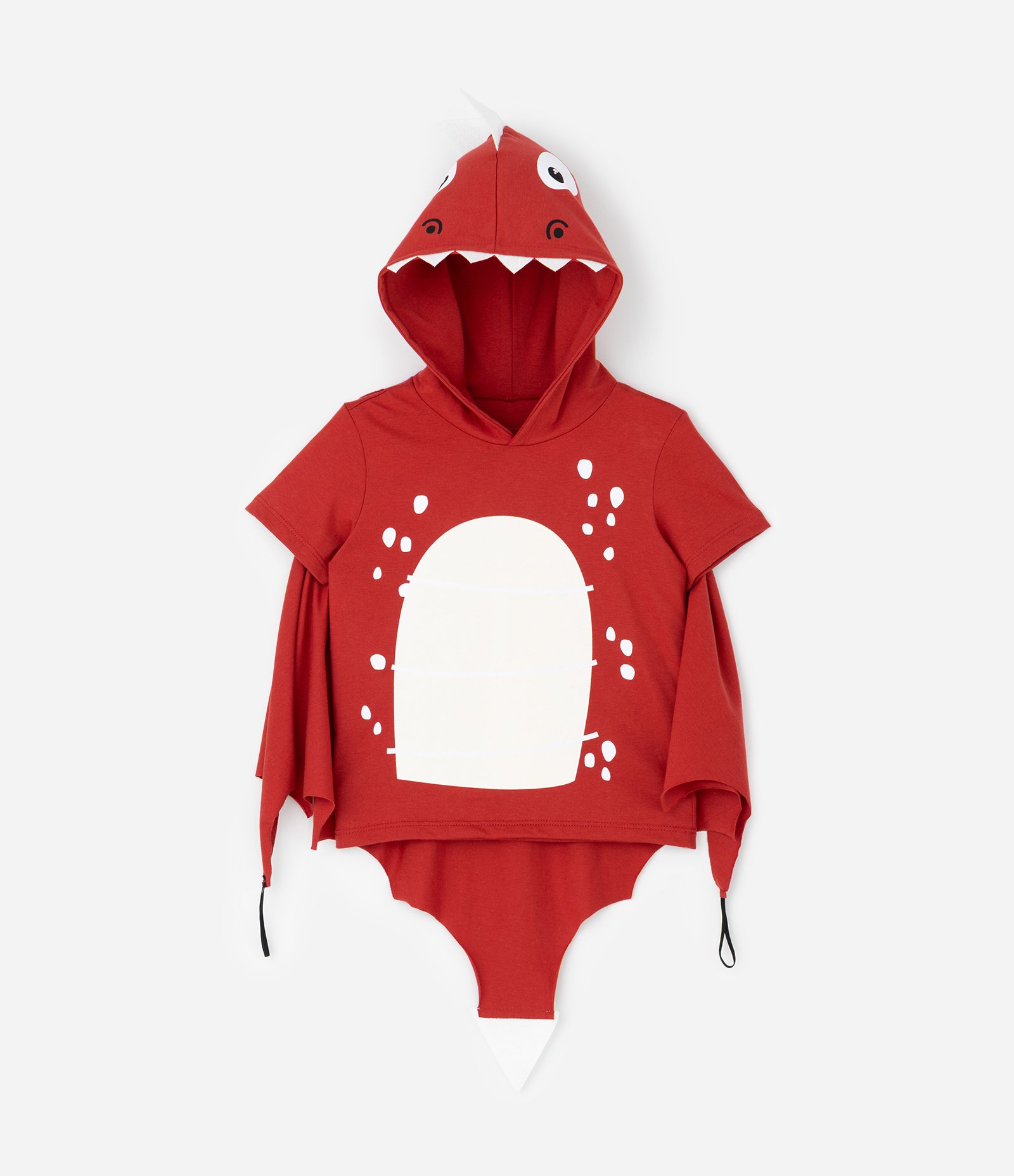 Camiseta Infantil Dinossauro com Capuz e Asas Interativas – Tam 1 a 6 Vermelho 1