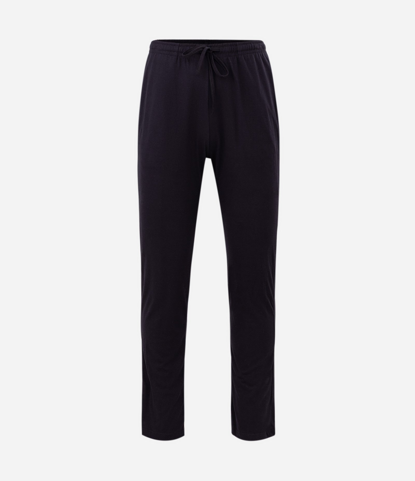Pijama Longo em Meia Malha com Listras Finas Preto 4