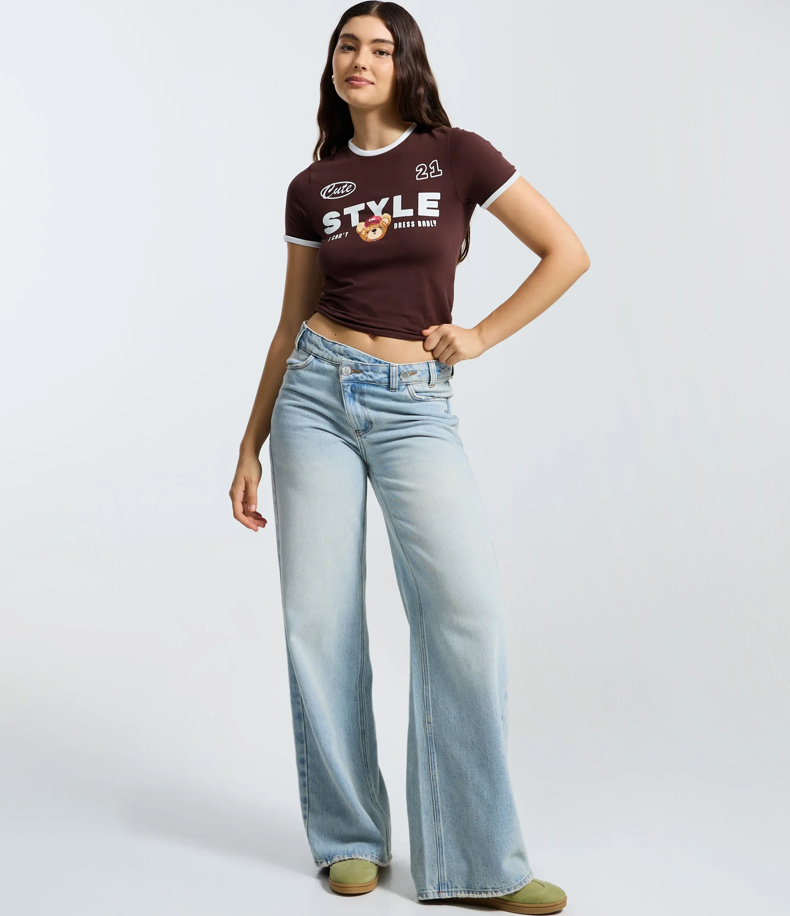 Camiseta New T-shirt com Estampa Urso Cute Style Marrom 2