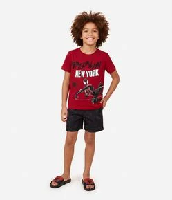 Bermuda Infantil de Banho Spider Man - Tam 4 a 10 Anos
