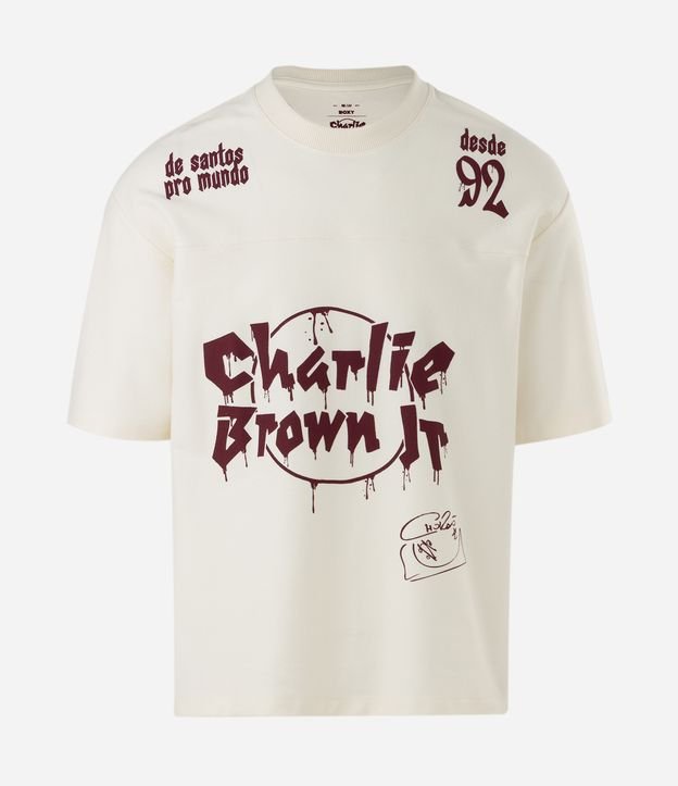 Camiseta Manga Curta em Algodão Charlie Brown JR