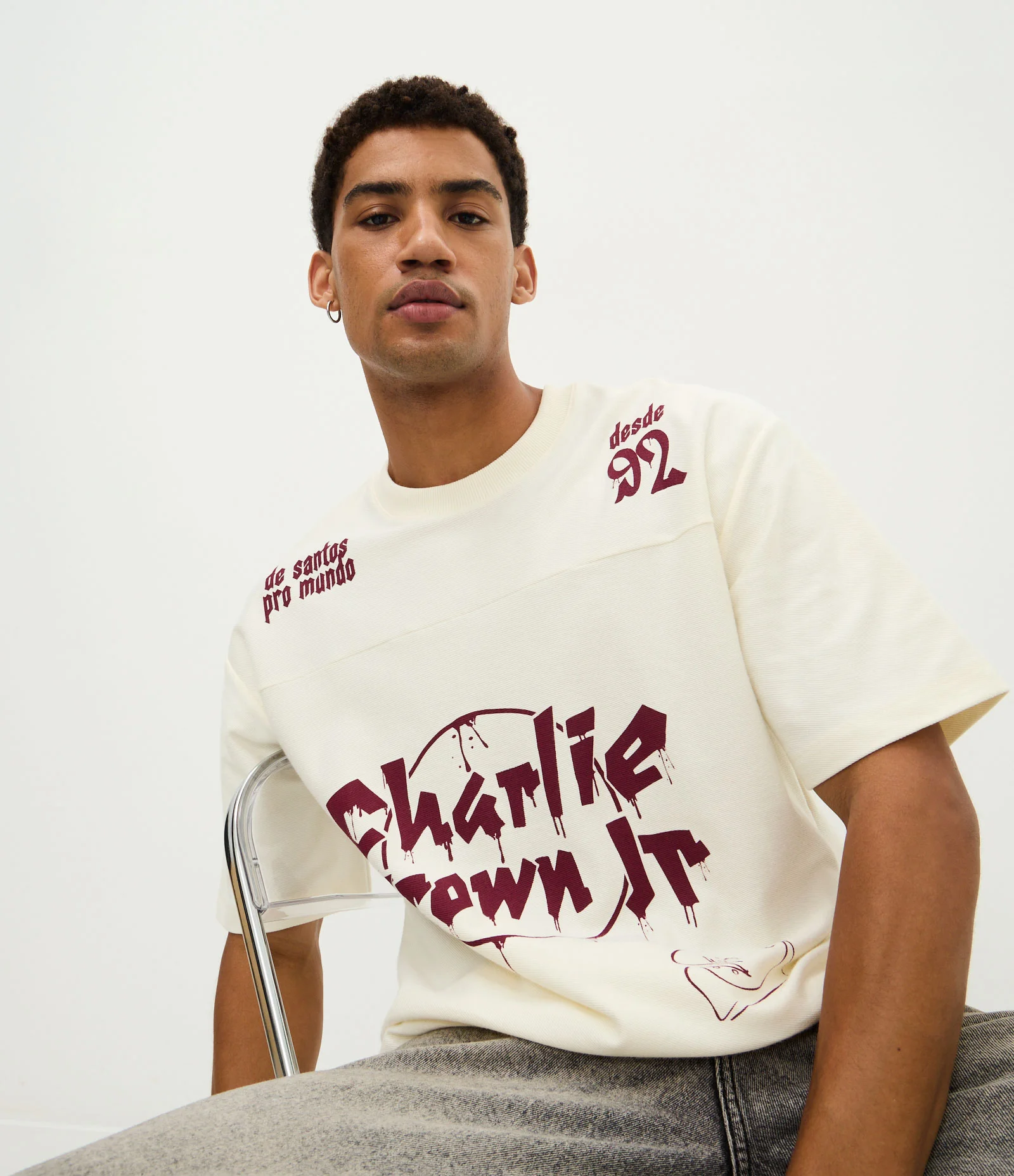 Camiseta Manga Curta em Algodão Charlie Brown JR Branco 1