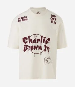 Camiseta Manga Curta em Algodão Charlie Brown JR