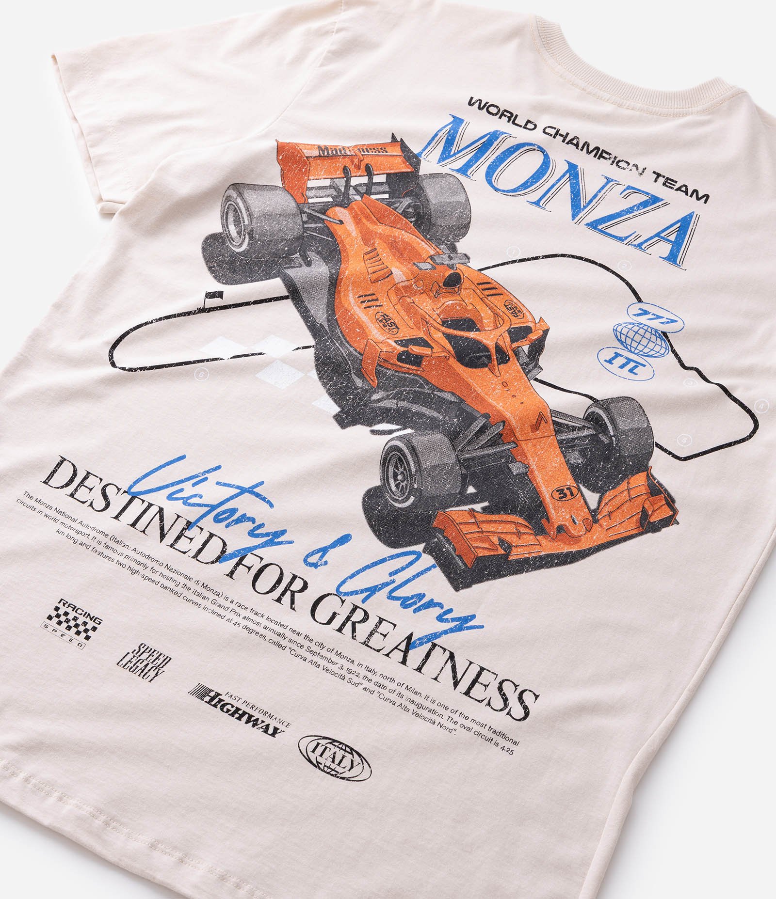 Camiseta Comfort em Meia Malha com Estampa Monza F1 Off White 9