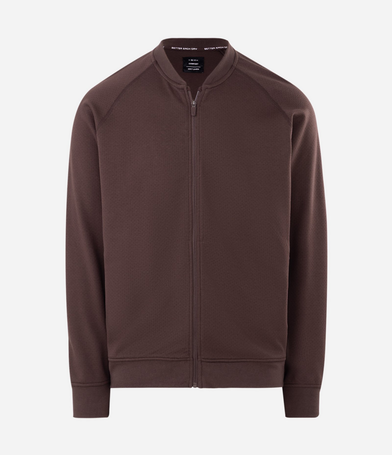 Casaco Comfort Fleece Bomber com Zíper Marrom 5