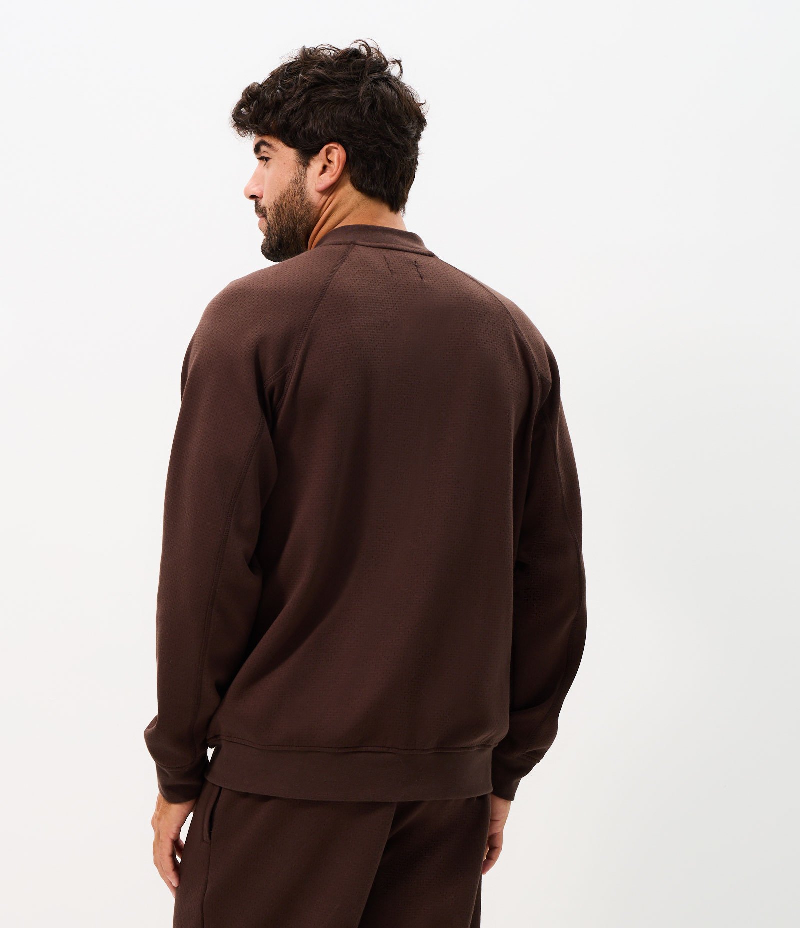 Casaco Comfort Fleece Bomber com Zíper Marrom 4