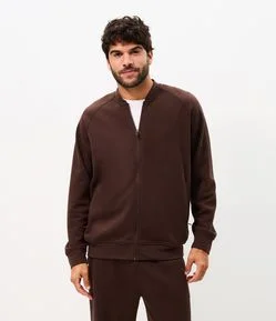 Casaco Comfort Fleece Bomber com Zíper
