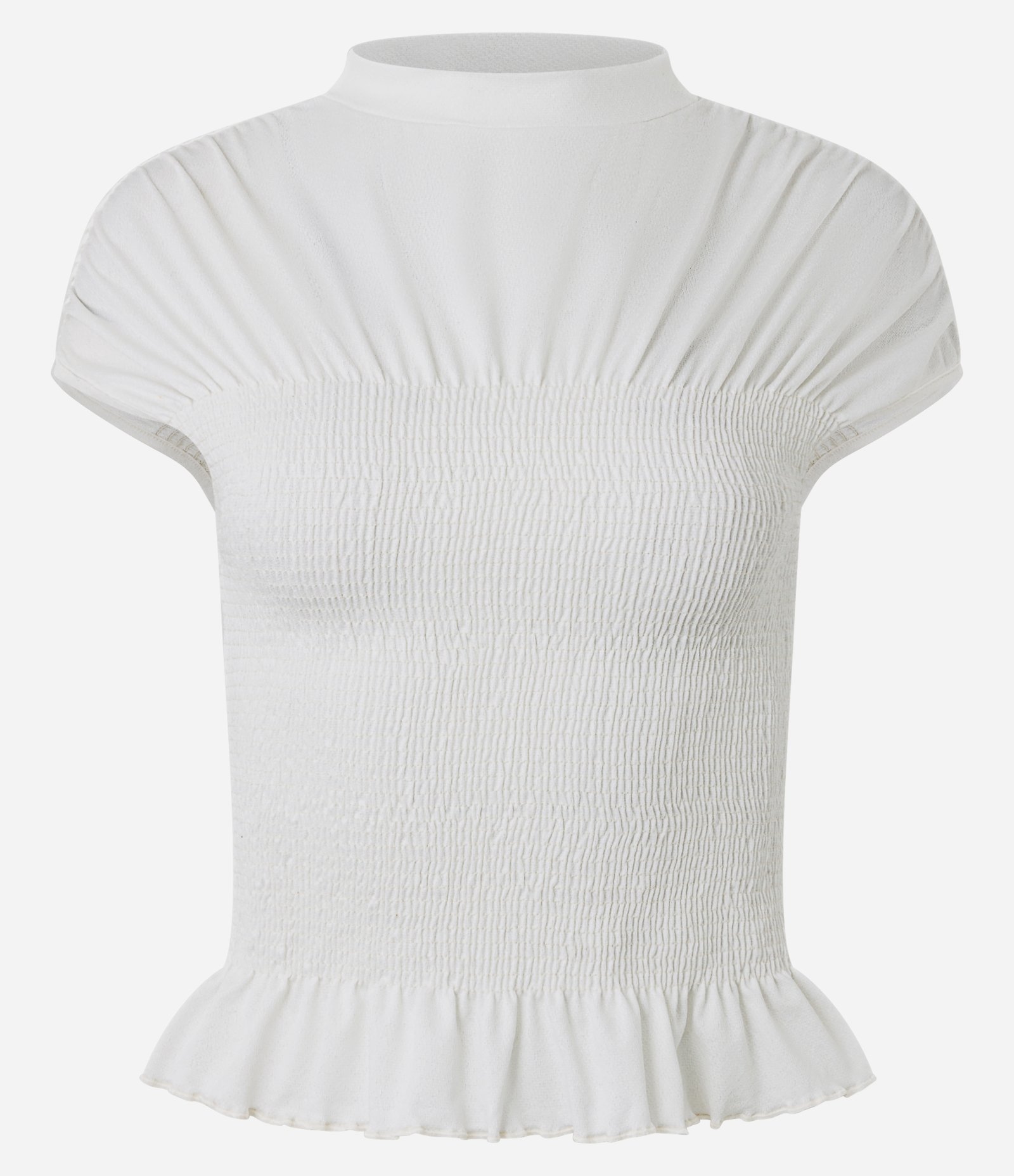 Blusa Sem Manga em Crepe com Golinha Alta Branco 4