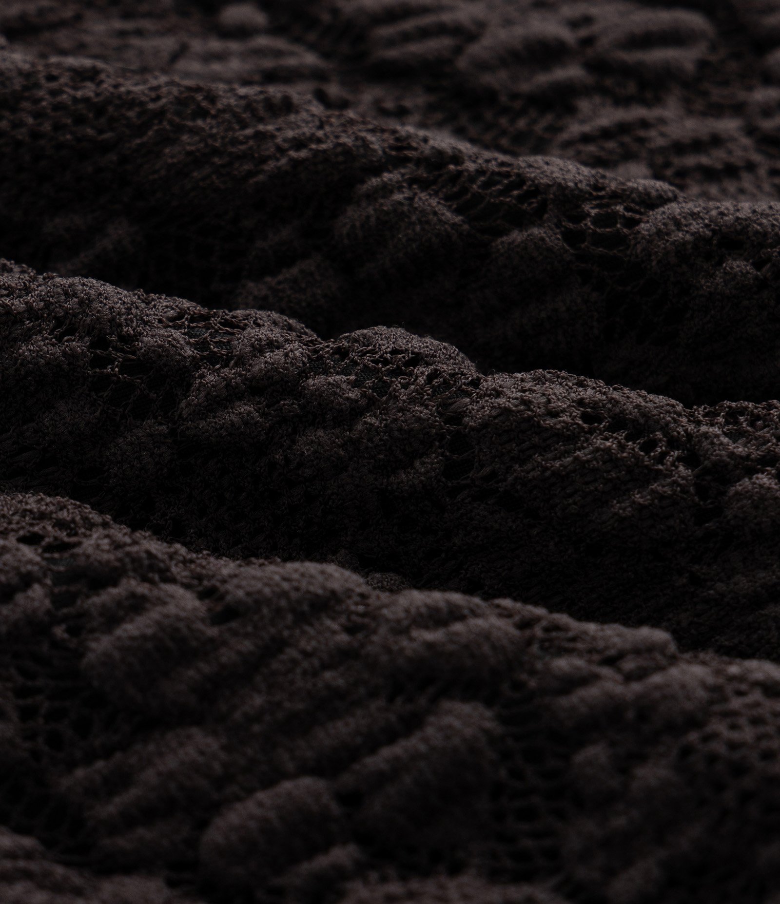 Blusa de Renda Floral Manga Longa Curve & Plus Size Marrom 3