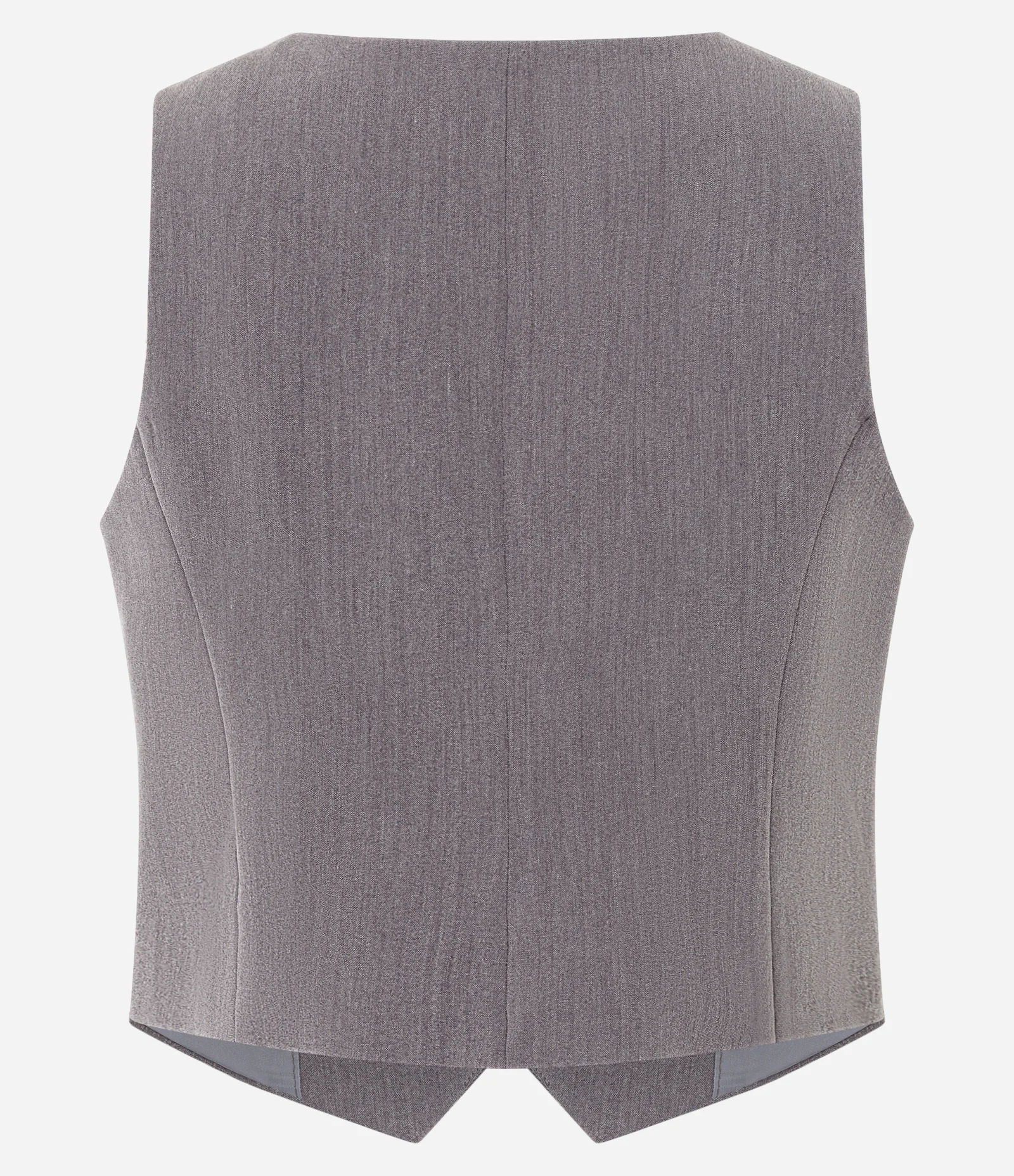 Colete Curto Alfaiatado com Decote U Cinza 2