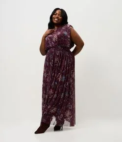 Vestido Longo Tule Floral Curve & Plus Size