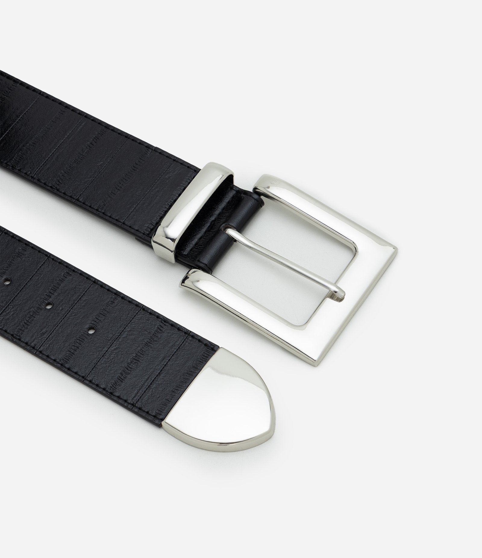 Cinto Largo em PU Estruturado com Fivela Metálica Preto 3