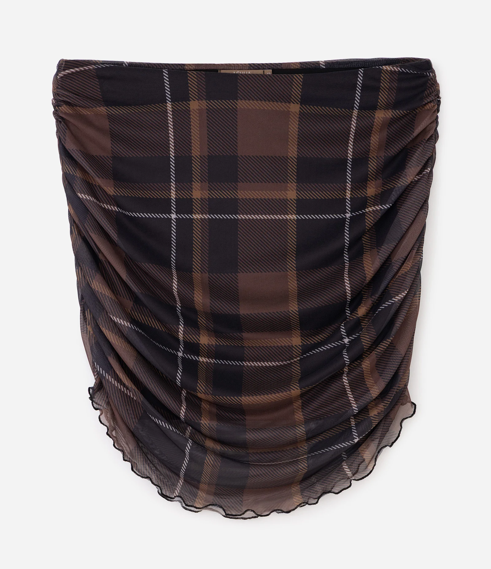 Saia Mini em Tule Xadrez com Franzido Curve & Plus Size Xadrez 1