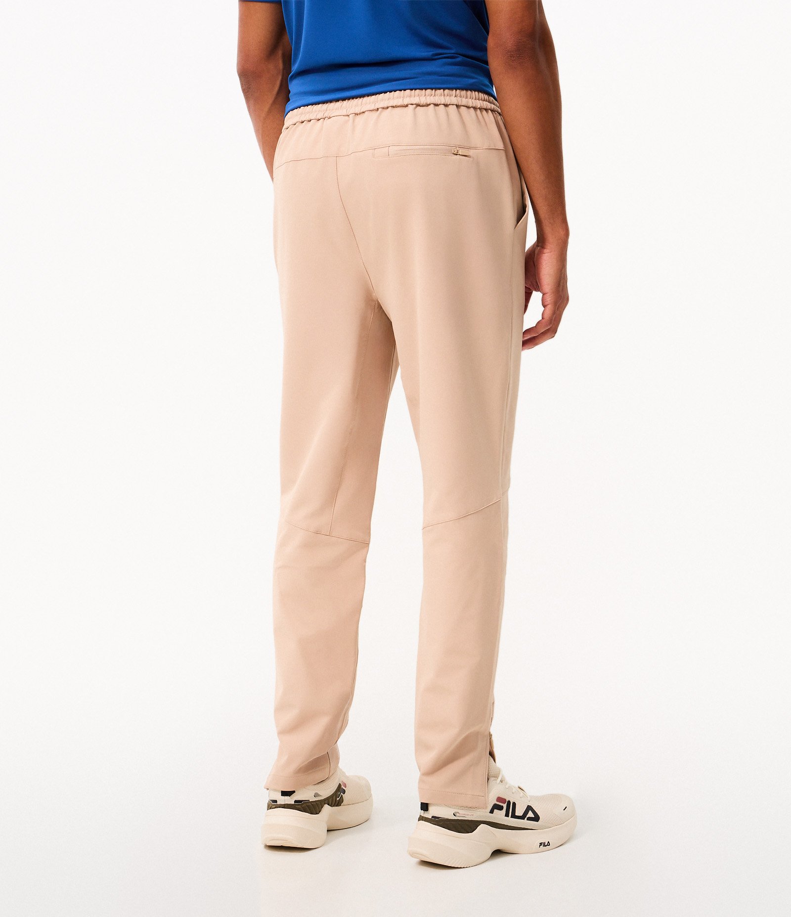 Calça Esportiva com Recortes e Cordão Bege 3