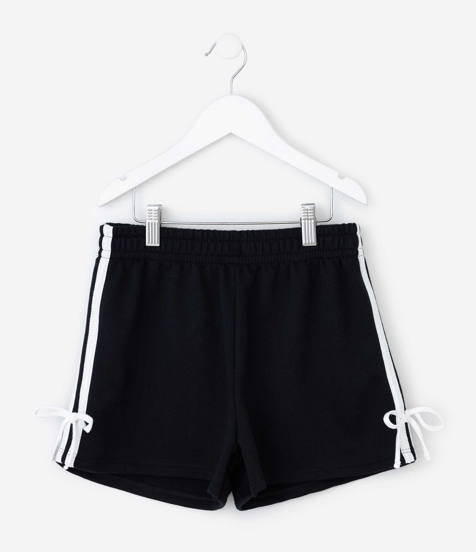 Short Infantil Moletom com Listra Lateral – Tam 5 a 14 Anos Preto 1