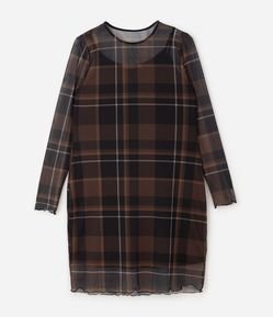 Vestido Curto em Tule Xadrez com Anágua Curve & Plus Size