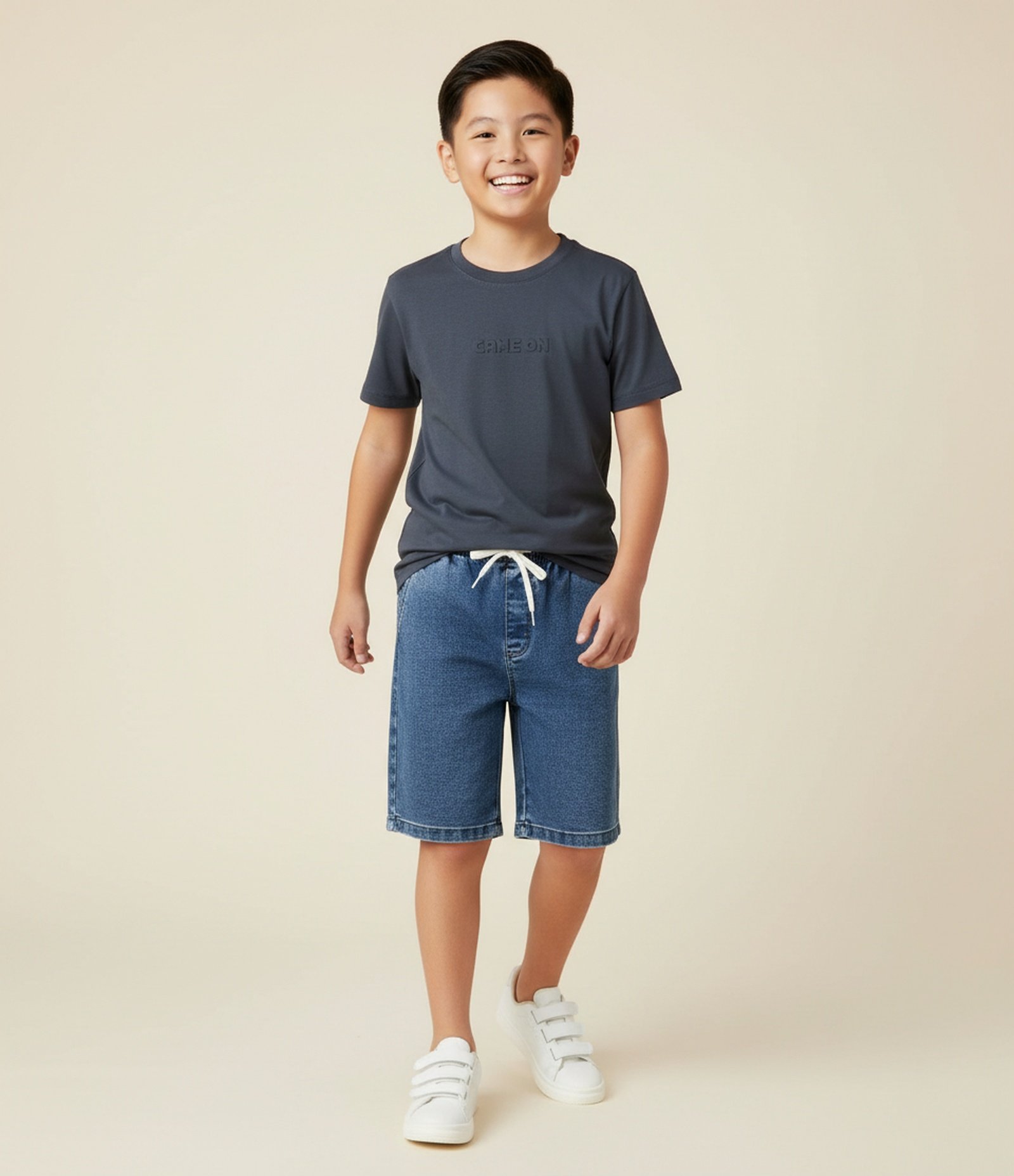 Camiseta Infantil em Algodão com Lettering Embossed – Tam 5 a 14 Anos Azul Noite 1