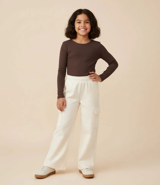 Body Infantil Baby Look Manga Longa – Tam 7 a 16 Anos