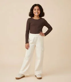 Body Infantil Baby Look Manga Longa – Tam 7 a 16 Anos