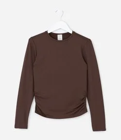 Camiseta Infantil com Franzido Lateral – Tam 5 a 14 Anos